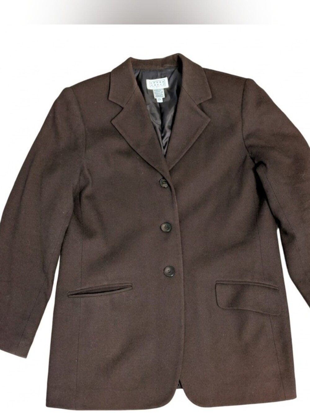 Vintage Laura Gayle Classics 100% Wool Blazer Jacket Brown Size 10 Dark Academia
